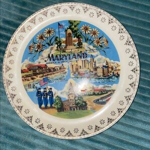 7 1/8” vintage Maryland decorative souvenir plate